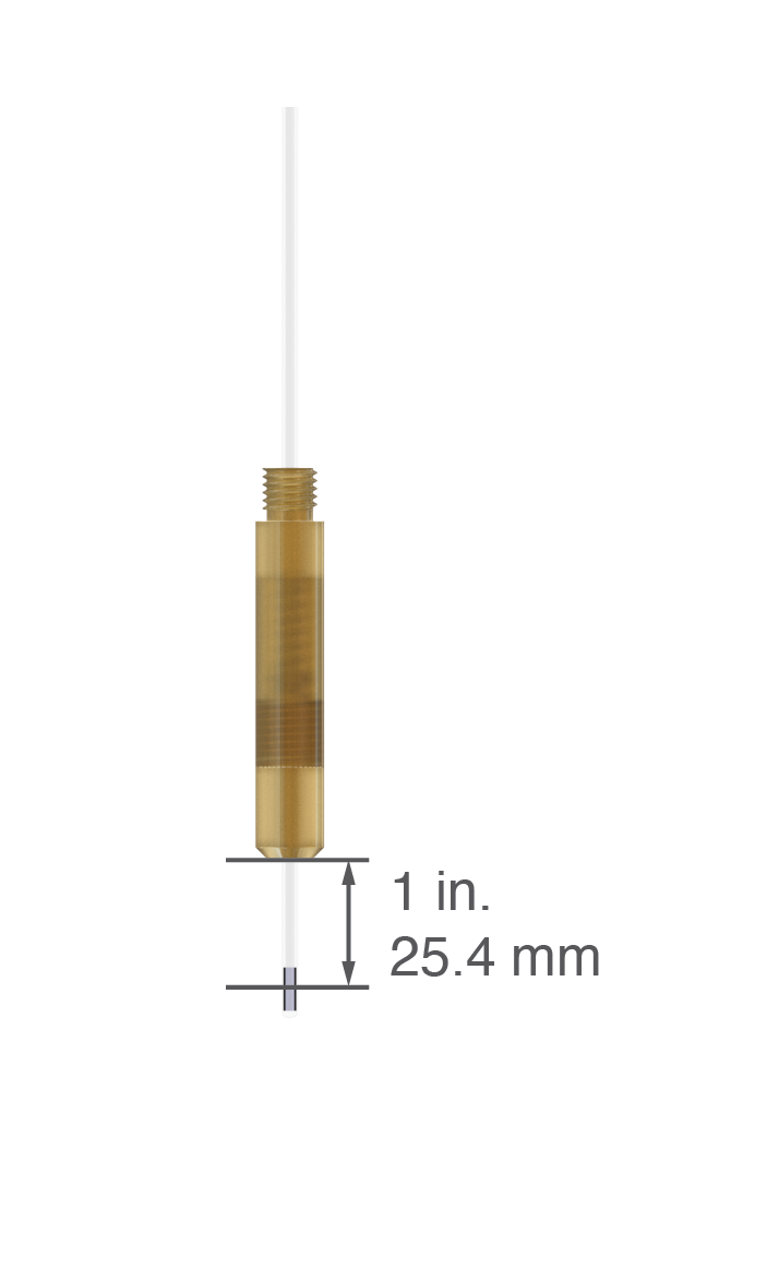Recommended distance between the center of the sample and the bottom of the sample holder