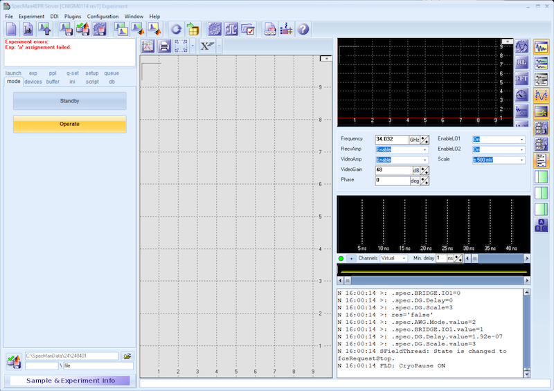 SpecMan4EPR mode panel