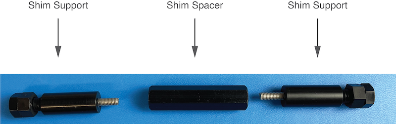 Shim Supports (left, right) and Spacer